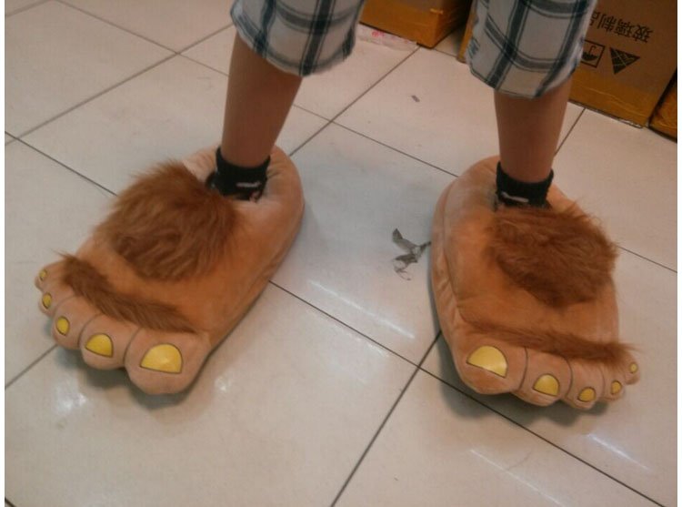 Furry Adventure Slippers – Unisex Closed-Toe Plush House Shoes with Textured Non-Slip Rubber Sole, Brown & Pink