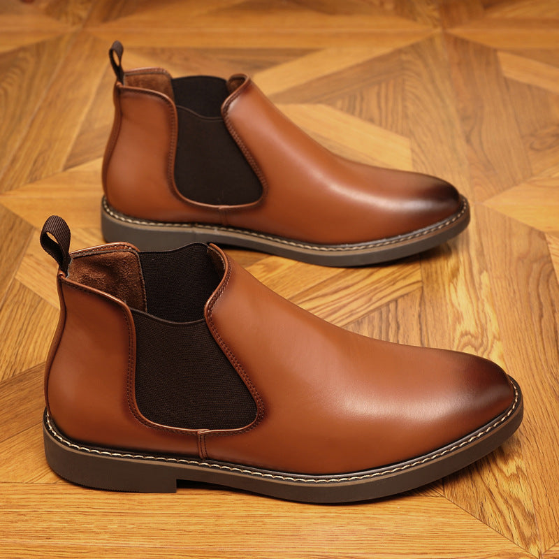 Eleganz™ Men’s Pointed-Toe Formal Boots – Classic Imitation Leather Dress Boots with Anti-Slip Sole & Breathable Lining