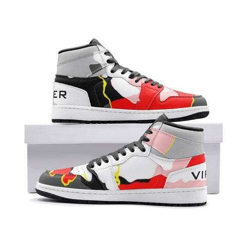 VIPER HIP HOP SHOES Style 55TO RBW Abstract High-Top Sneakers – Non-Marking Rubber Sole & Basketball Traction