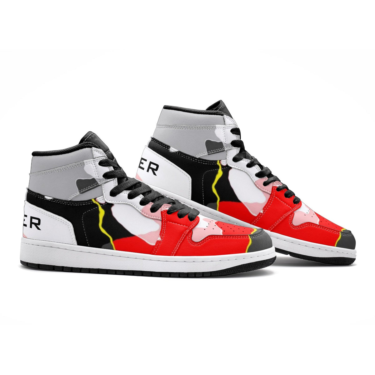 VIPER HIP HOP SHOES Style 55TO RBW Abstract High-Top Sneakers – Non-Marking Rubber Sole & Basketball Traction