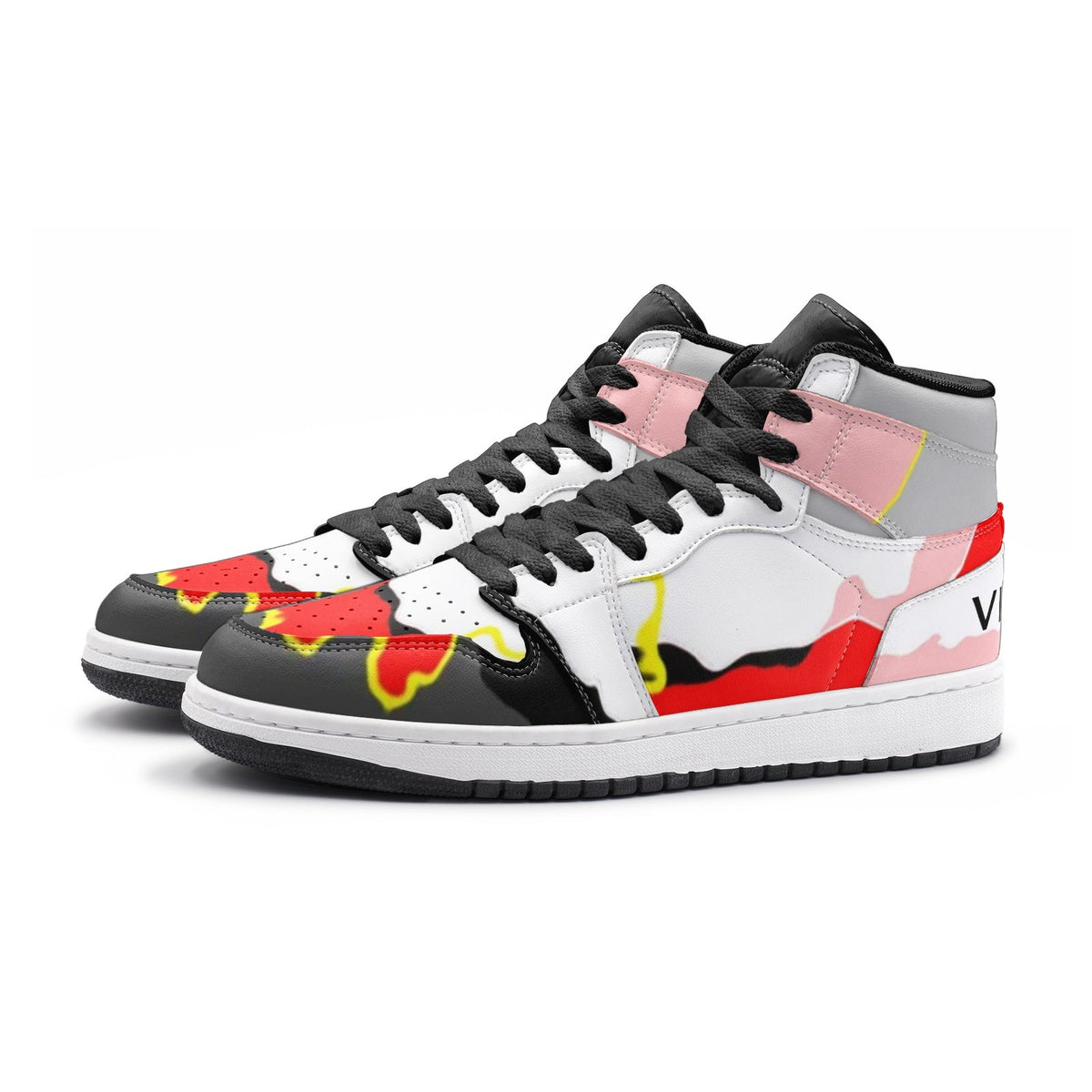 VIPER HIP HOP SHOES Style 55TO RBW Abstract High-Top Sneakers – Non-Marking Rubber Sole & Basketball Traction