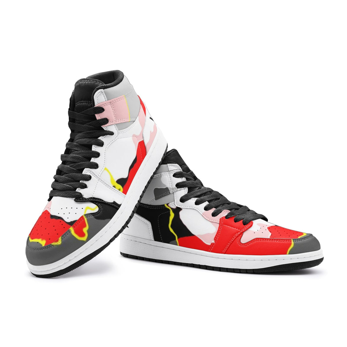 VIPER HIP HOP SHOES Style 55TO RBW Abstract High-Top Sneakers – Non-Marking Rubber Sole & Basketball Traction