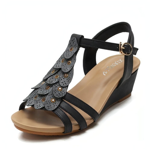 Women’s Boho Wedge Sandals – Bohemian Slip-On Summer Shoes for Beach, Party & Everyday Casual Wear