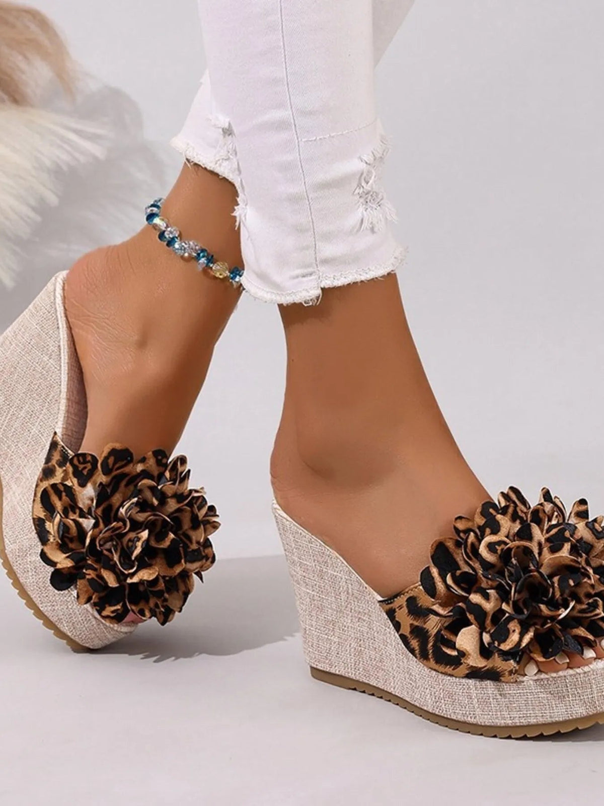 Women’s Open-Toe Platform Wedge Sandals – High Heel PU Leather Summer Shoes with Rubber Sole