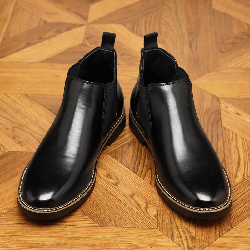 Eleganz™ Men’s Pointed-Toe Formal Boots – Classic Imitation Leather Dress Boots with Anti-Slip Sole & Breathable Lining