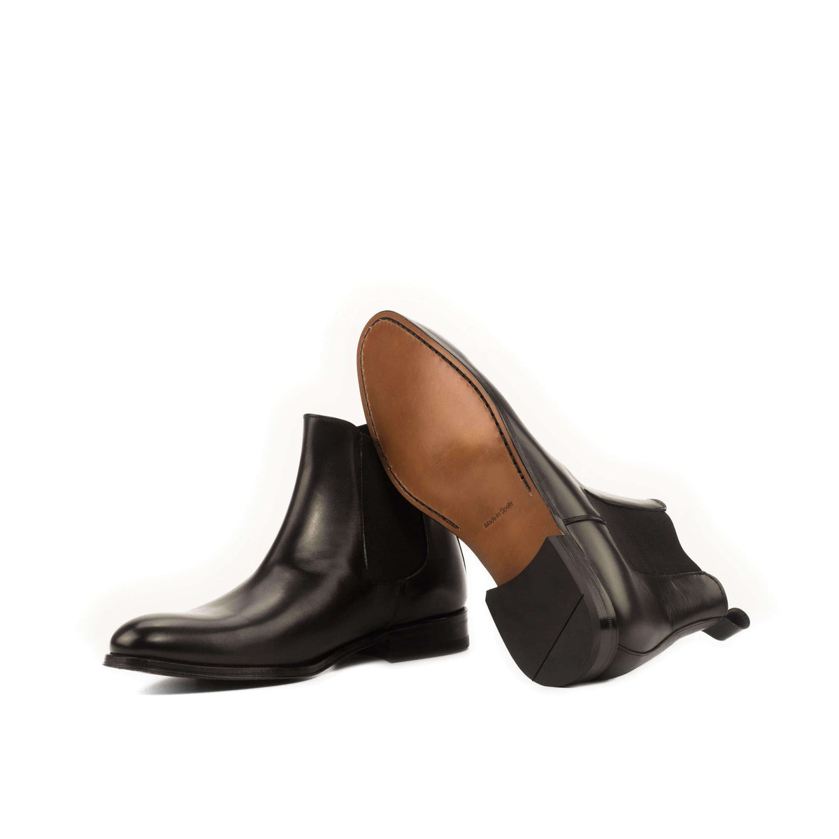 Authentic Men’s Black Chelsea Boots – Handmade Leather Slip-On Boots with Rounded Toe