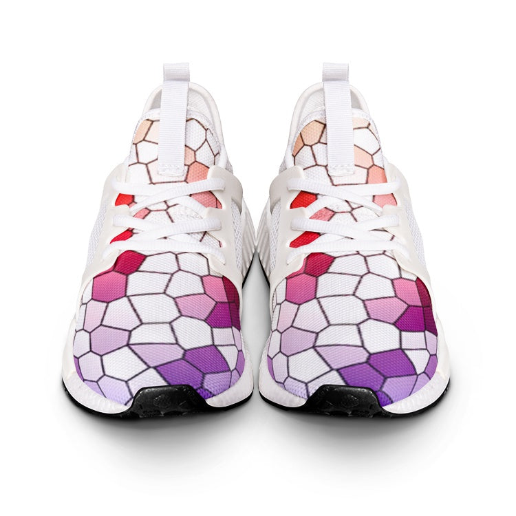 VIPER SHOES STYLE 54TR Multi Mosaic Abstract II Canvas Sneakers – Lightweight Unisex Lace-Up Shoes with Breathable Mesh & EVA Sole