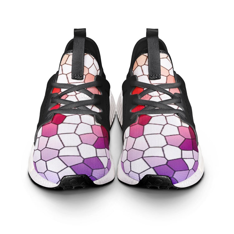 VIPER SHOES STYLE 54TR Multi Mosaic Abstract II Canvas Sneakers – Lightweight Unisex Lace-Up Shoes with Breathable Mesh & EVA Sole