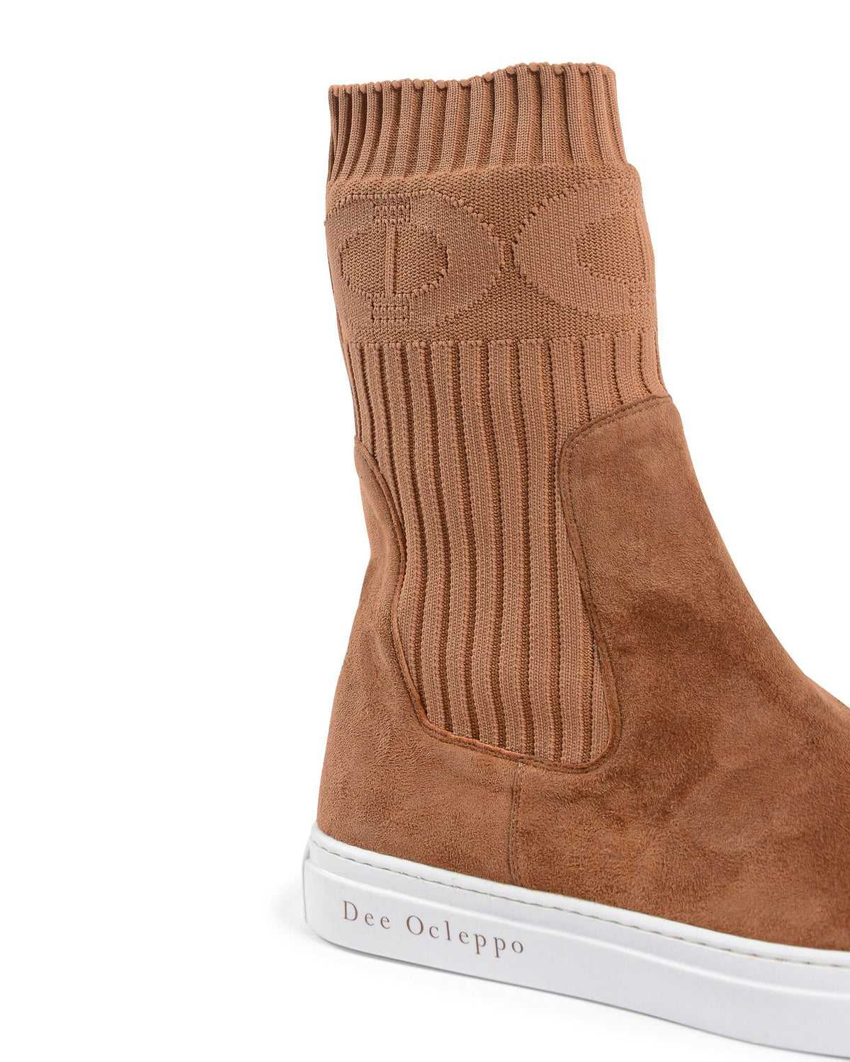 Courchevel Ankle Boots – Made in Italy Suede Boots with Ribbed Knit Sleeve & Elasticated Insert, 2cm Heel