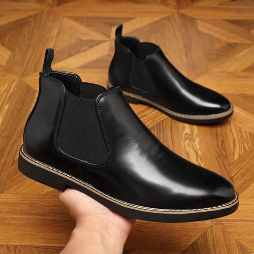 Eleganz™ Men’s Pointed-Toe Formal Boots – Classic Imitation Leather Dress Boots with Anti-Slip Sole & Breathable Lining