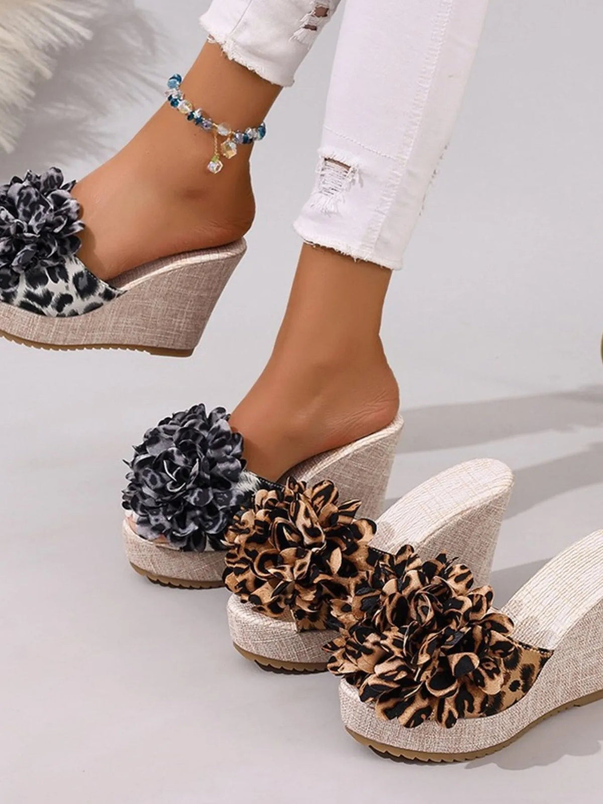 Women’s Open-Toe Platform Wedge Sandals – High Heel PU Leather Summer Shoes with Rubber Sole