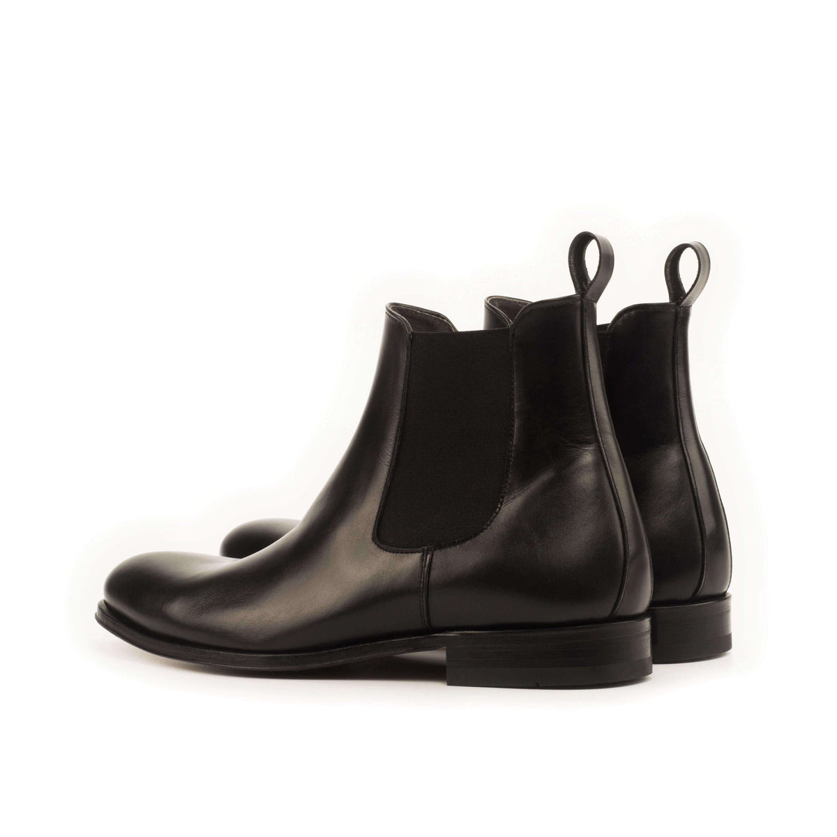 Authentic Men’s Black Chelsea Boots – Handmade Leather Slip-On Boots with Rounded Toe