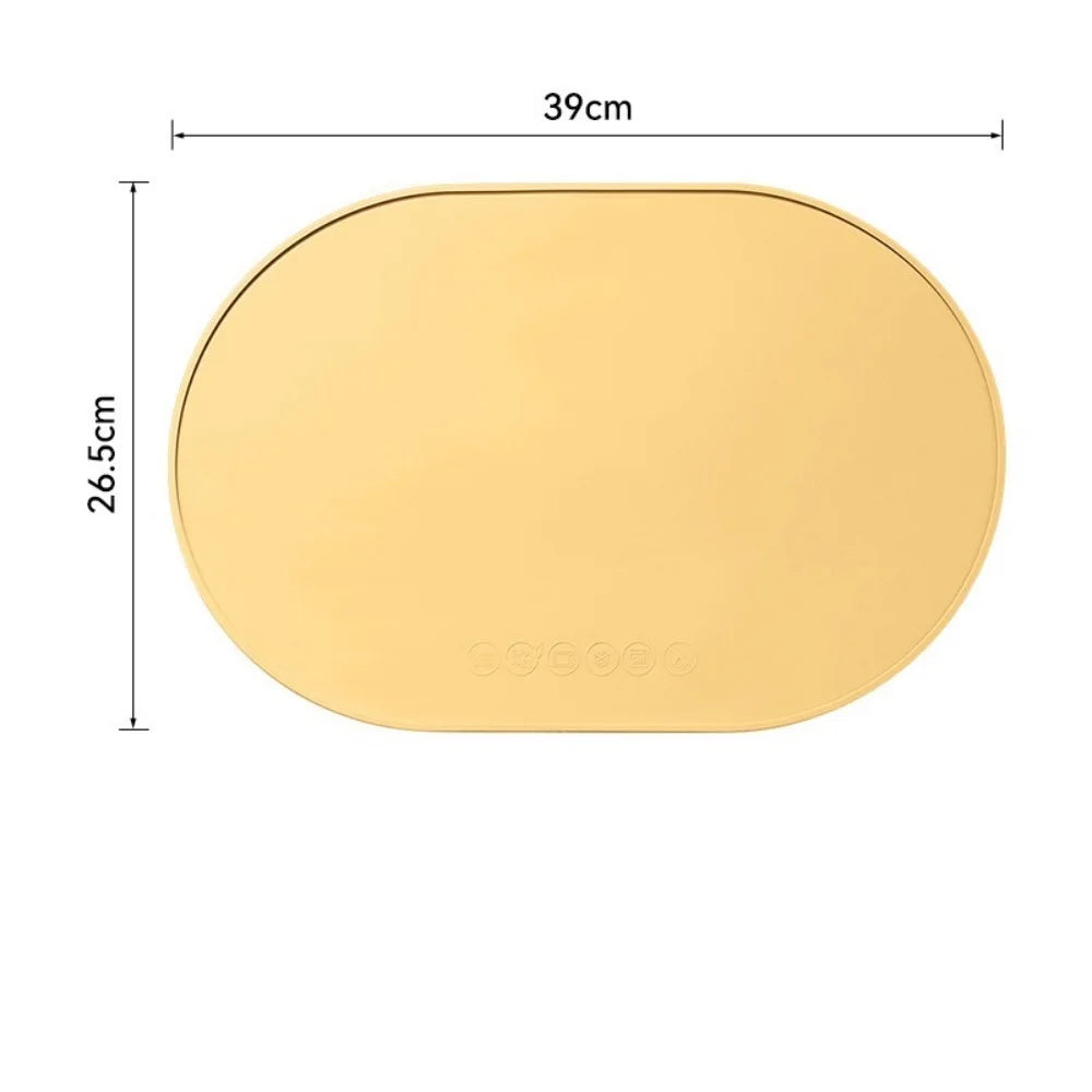 Silicone Placemats, Heat-Resistant, Reusable Portable Placemats, Waterproof, Stain-Resistant and Easy-To-Clean Silicone Placemat