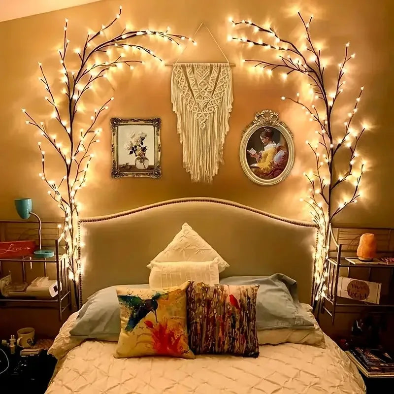 144 LED Willow Vine String Lights – Warm White USB Branch Lights for Christmas, Weddings & Home Decor