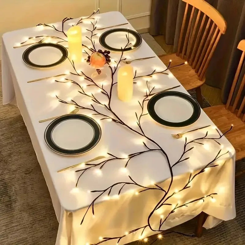 144 LED Willow Vine String Lights – Warm White USB Branch Lights for Christmas, Weddings & Home Decor