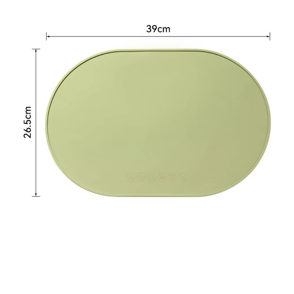 Silicone Placemats, Heat-Resistant, Reusable Portable Placemats, Waterproof, Stain-Resistant and Easy-To-Clean Silicone Placemat