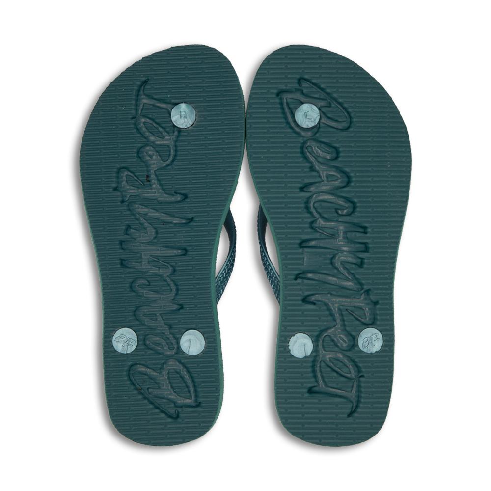 BeachyFeet® Las Palmeras Women's Flip Flops – Tropical Palm Sunset Print with Textured Footbed & Flexible Rubber Sole