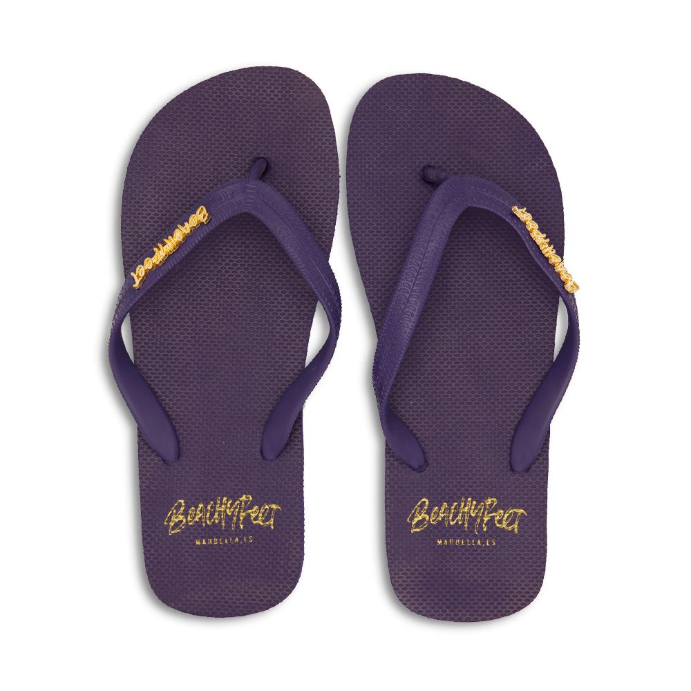 BeachyFeet® Azul Marino Men’s Flip Flops – Navy Blue Sandals with 15mm Strap, Textured Footbed & Rubber Sole