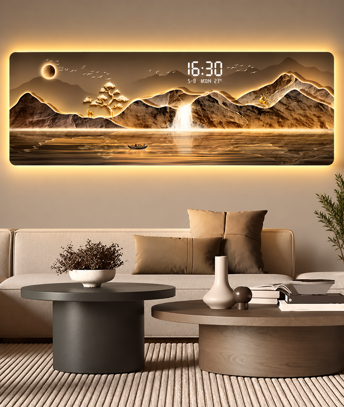 Modern Acrylic Decorative Wall Clock – Silent Geometric Design for Living Room & Home Décor