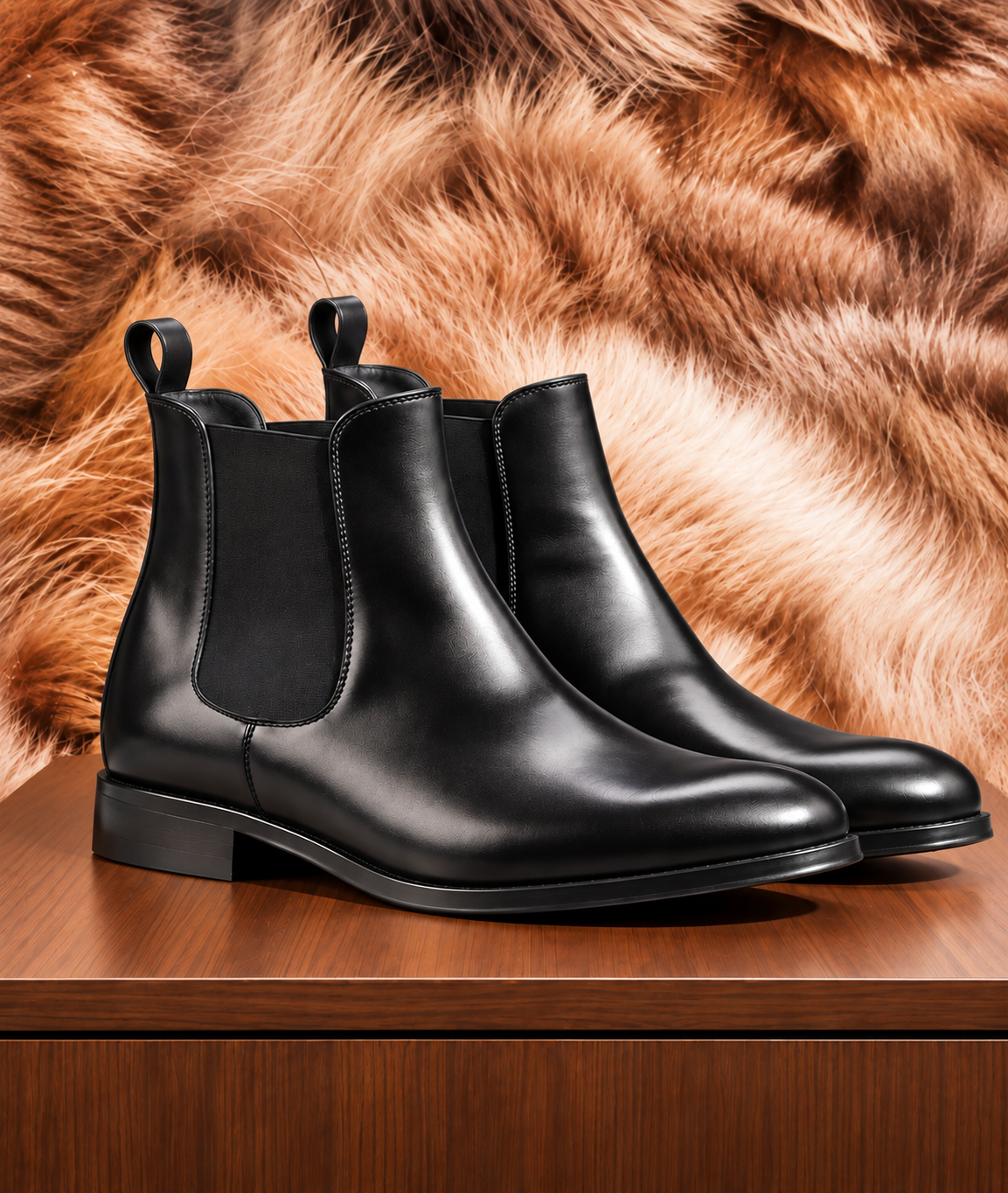 Authentic Men’s Black Chelsea Boots – Handmade Leather Slip-On Boots with Rounded Toe