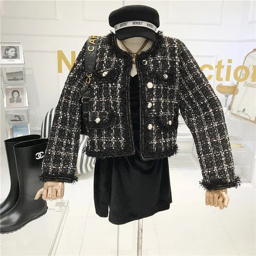 High-quality Temperament Ladies Style Tweed Women Short Jacket Women 2026 Autumn Elegant Coat Female Fashion Jacket Woman Top