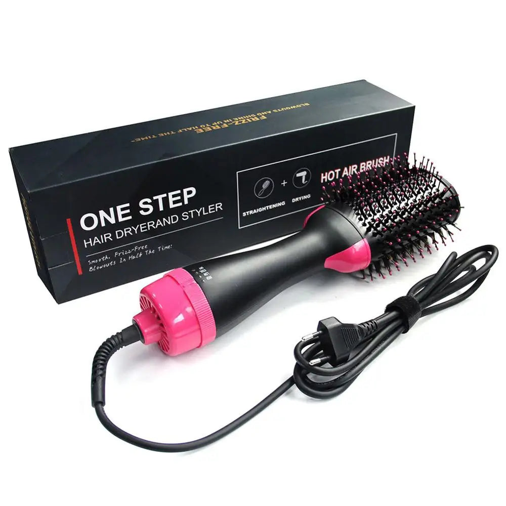 One-Step Hair Dryer And Volumizer Hot Air Brush Professional Hair Straightener & Curler Hot Comb Blow Dryer Hair Styling Tools