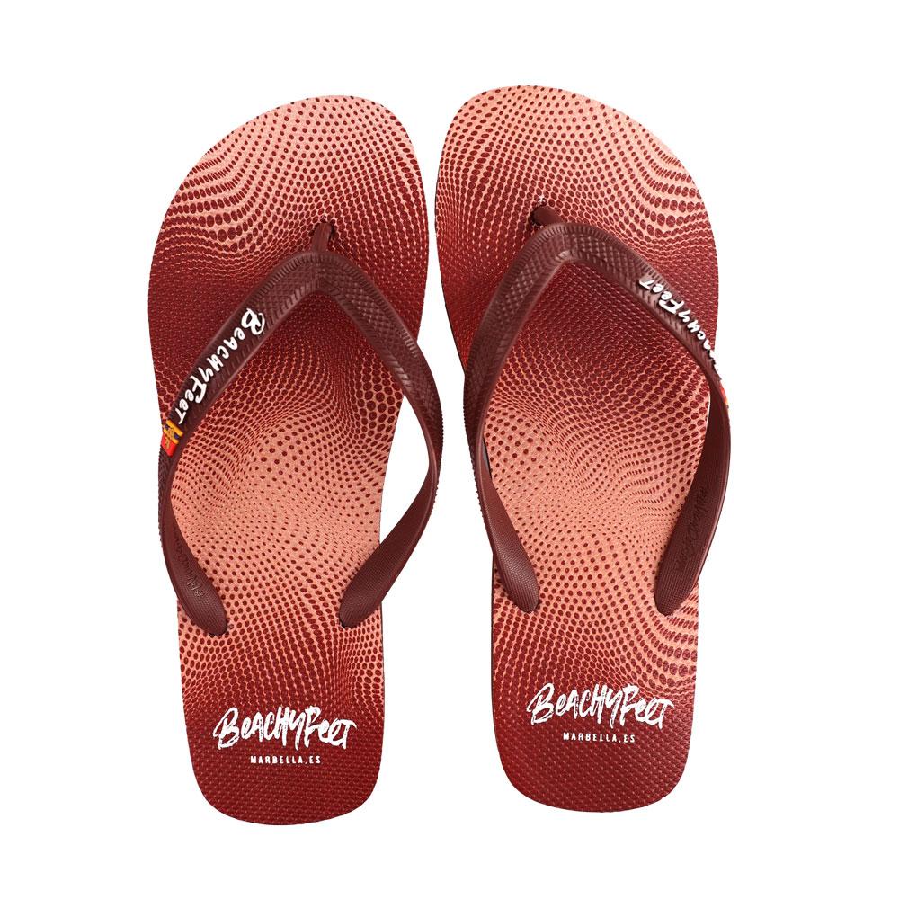 BeachyFeet® Puntos Rojos Men's Flip Flops – Mediterranean-Inspired Travel Sandals with Textured Footbed, Flexible Rubber Sole & Non-Slip Design