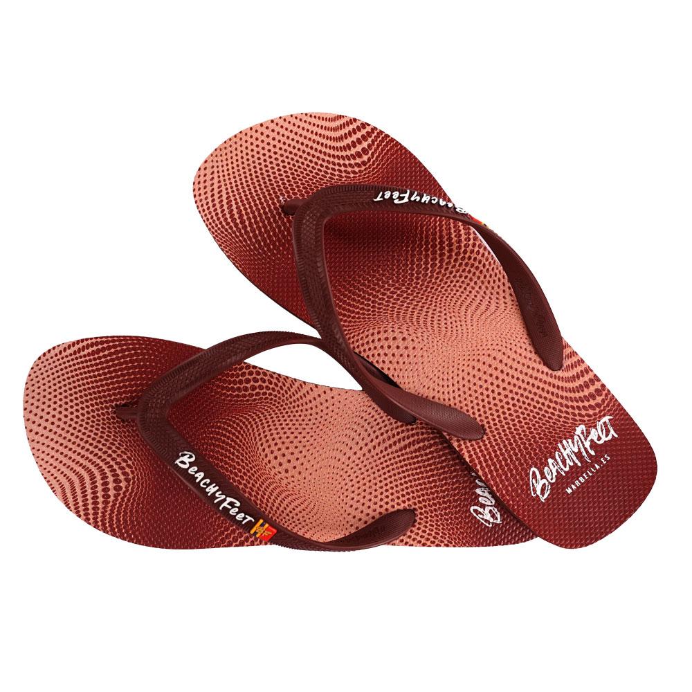 BeachyFeet® Puntos Rojos Men's Flip Flops – Mediterranean-Inspired Travel Sandals with Textured Footbed, Flexible Rubber Sole & Non-Slip Design