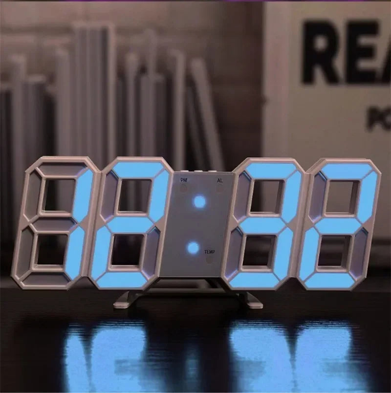 Electronic Digital Wall Clock Living Room Bedroom Decoration Decor Watches Home and Decoration Led Modern Alarm Interior Desk