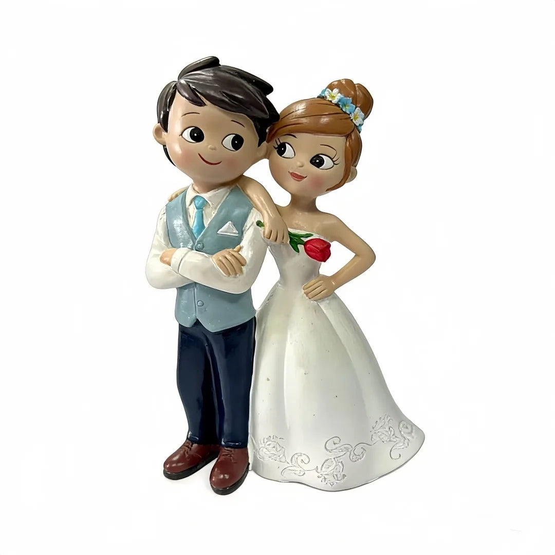 Romantic Wedding Couple Figurine – Resin Bride & Groom Cake Topper, Wedding Decor & Bridal Shower Gift