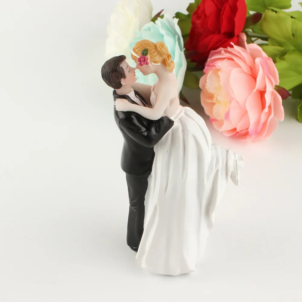 Funny Bride & Groom Wedding Cake Topper – Romantic Resin Couple Figurine Decoration, 8–15cm, Customizable