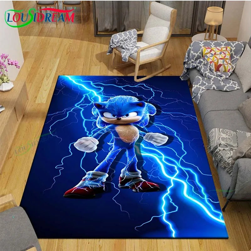 3D Cartoon Area Rug, Printed Polyester Crystal Velvet Carpet with Non-Slip Backing, Cute Kids Bedroom & Living Room Mat for Playroom, Nursery, Home & Decor