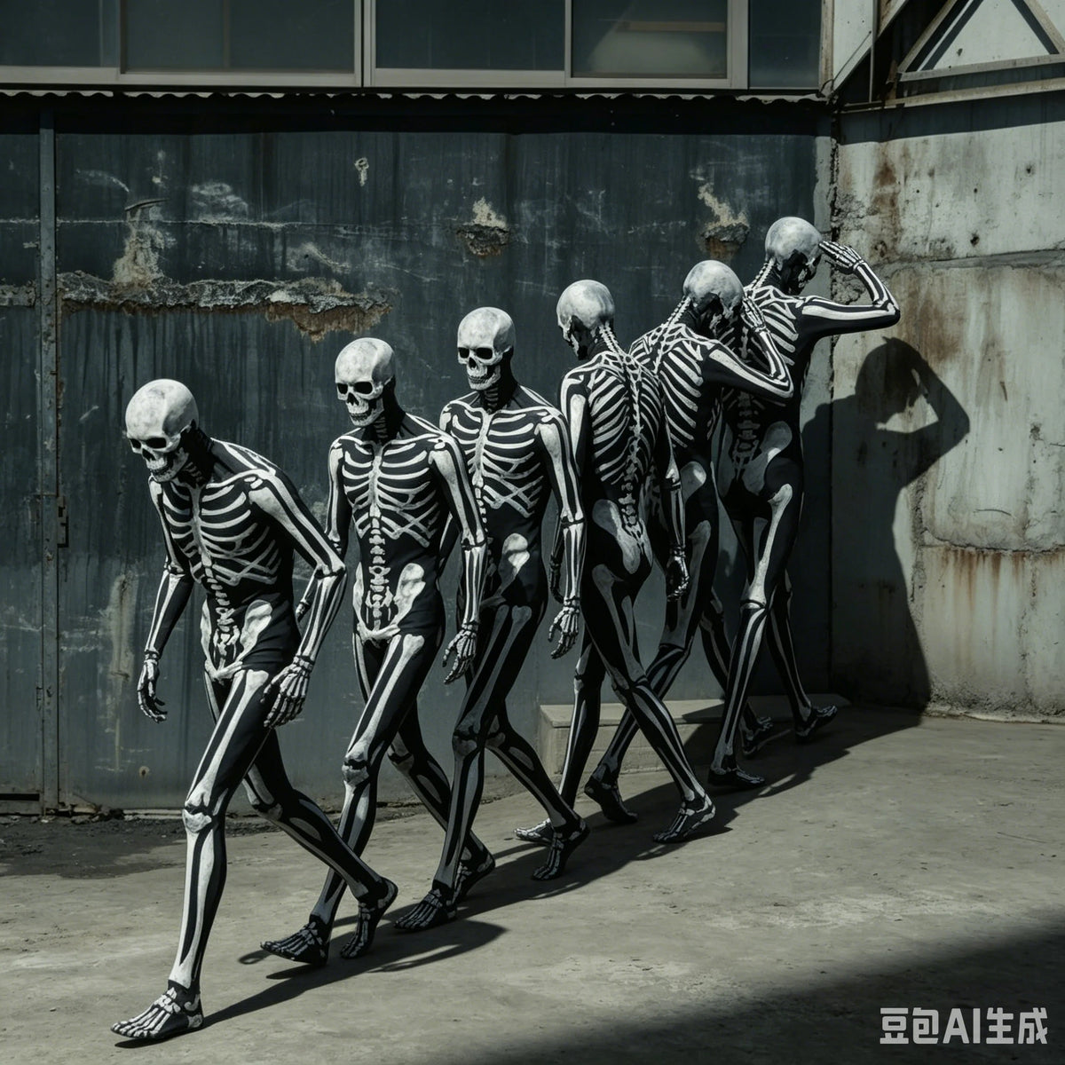 Halloween Skeleton Costume Adult Men Women Skull Death Horror Bodysuit Steampunk Skeleton Cosplay Jumpsuit Mask Zentai Suit