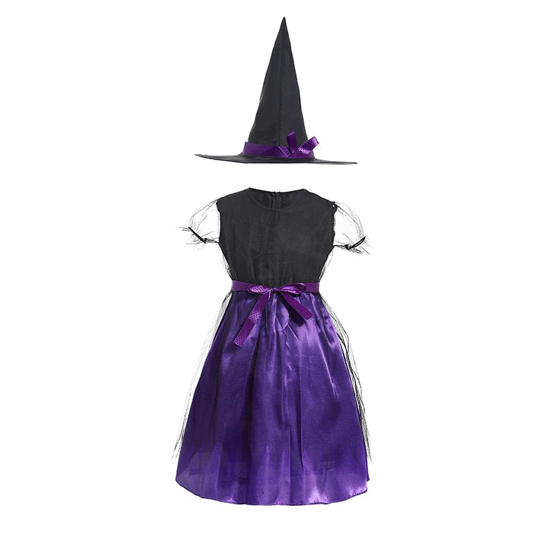 Kids Halloween Cosplay Costume Multiple Styles Witch Vampire Bat Fairy Pumpkin Outfit Boys Girls Holiday Party Fancy Dress