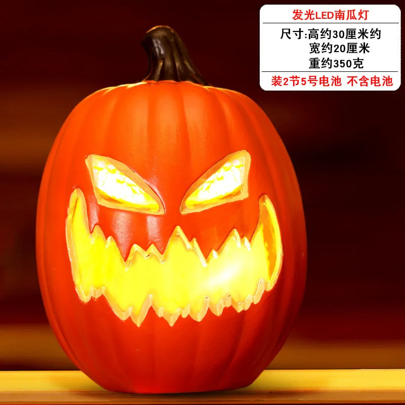 1Pc Decorative Pumpkin Halloween Props Lantern Decor Pumpkin Decoration Pumpkin Light Outdoor Halloween Decoration