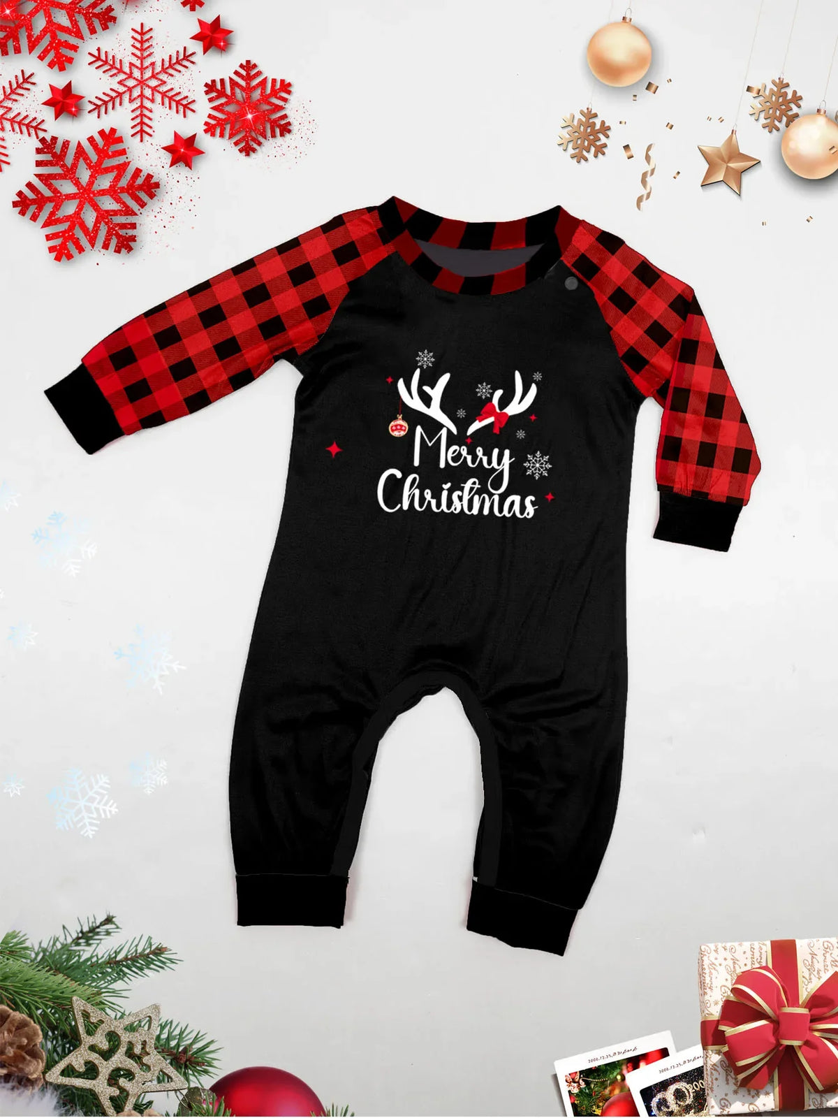 2026 Family Christmas Pajamas Set – Matching Plaid Sleepwear for Adults & Kids, 2-Piece Holiday PJs