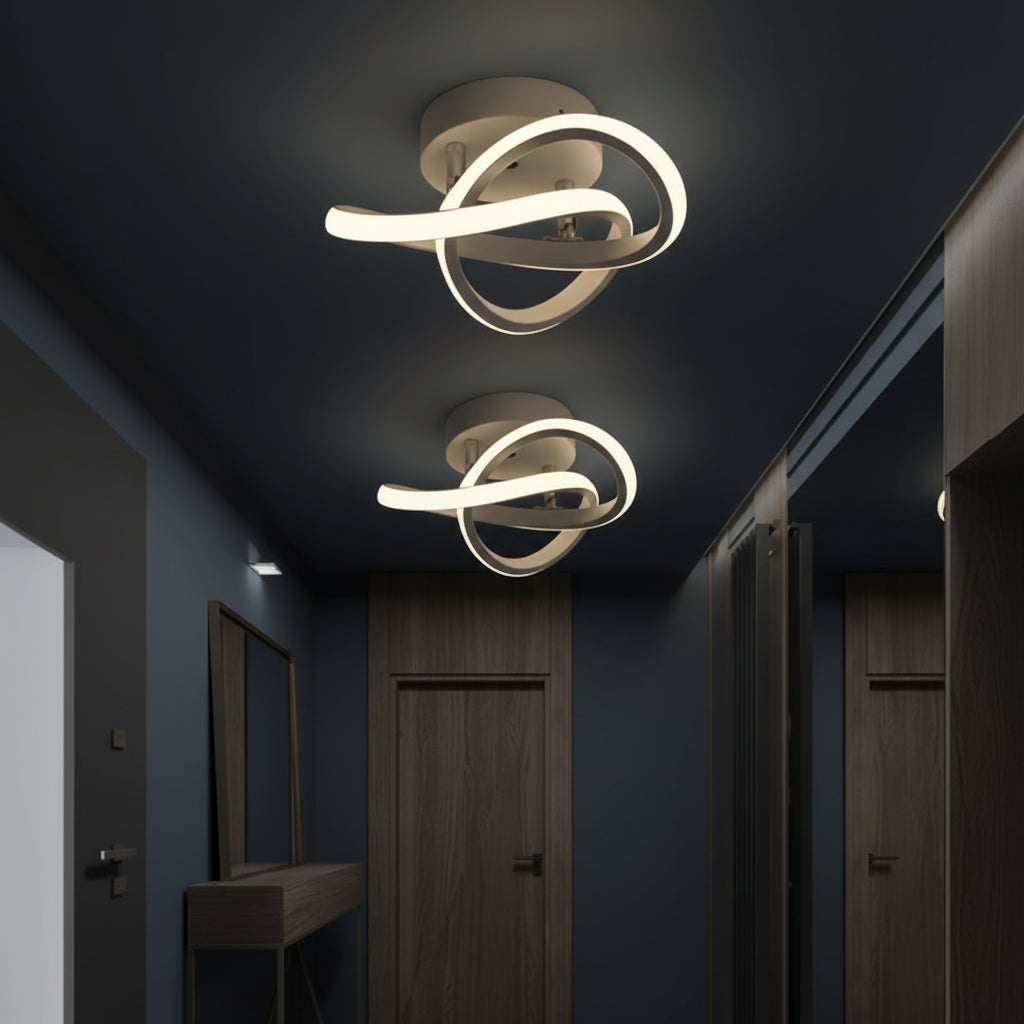 Modern LED Ceiling Light – Minimalist Black Flush Mount Lamp for Living Room, Bedroom & Entryway
