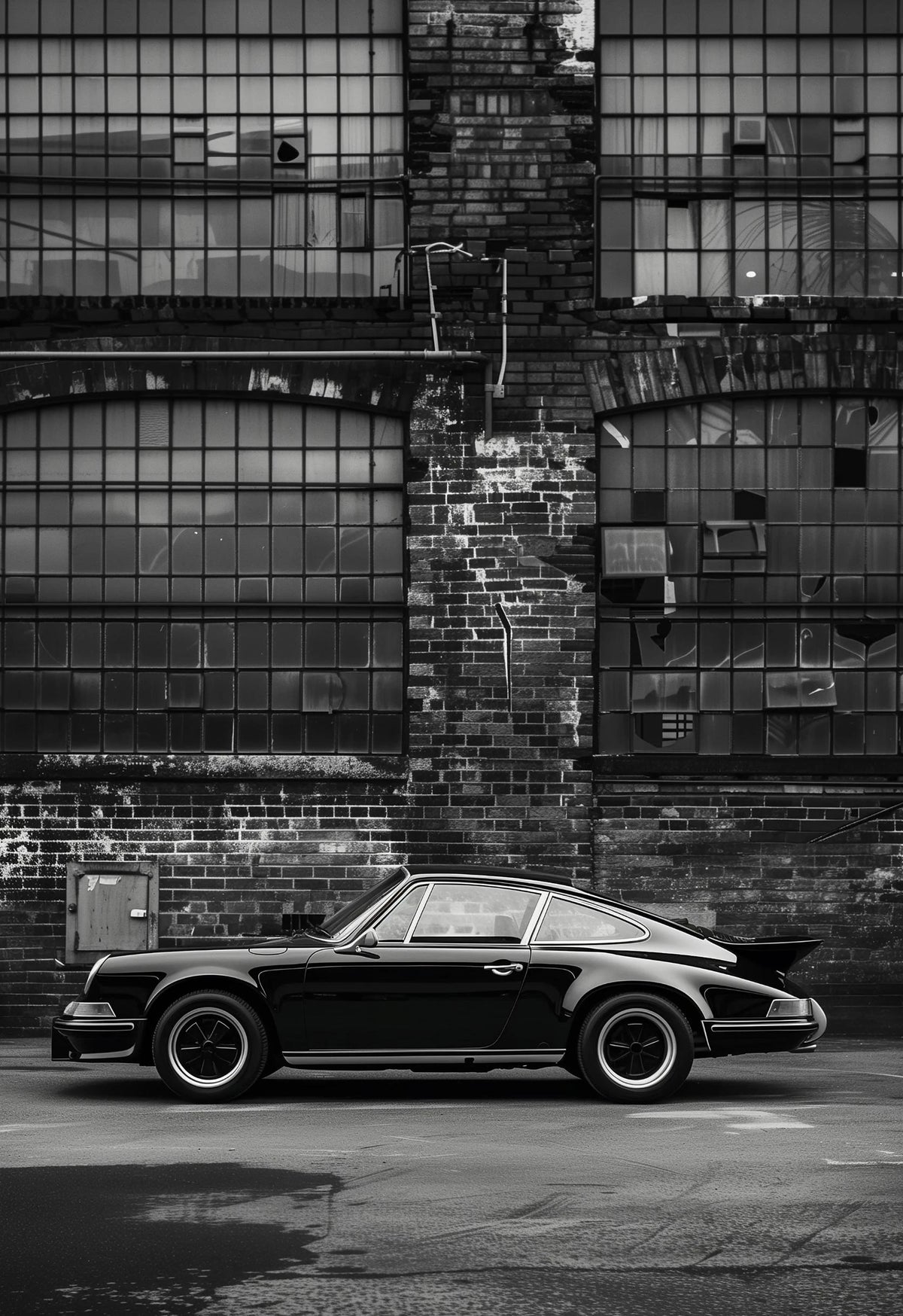 Black and White Luxury Car Racing Road Art Poster Canvas Painting Print Living Room Bedroom Entrance Bar Cafe Art Home Decor