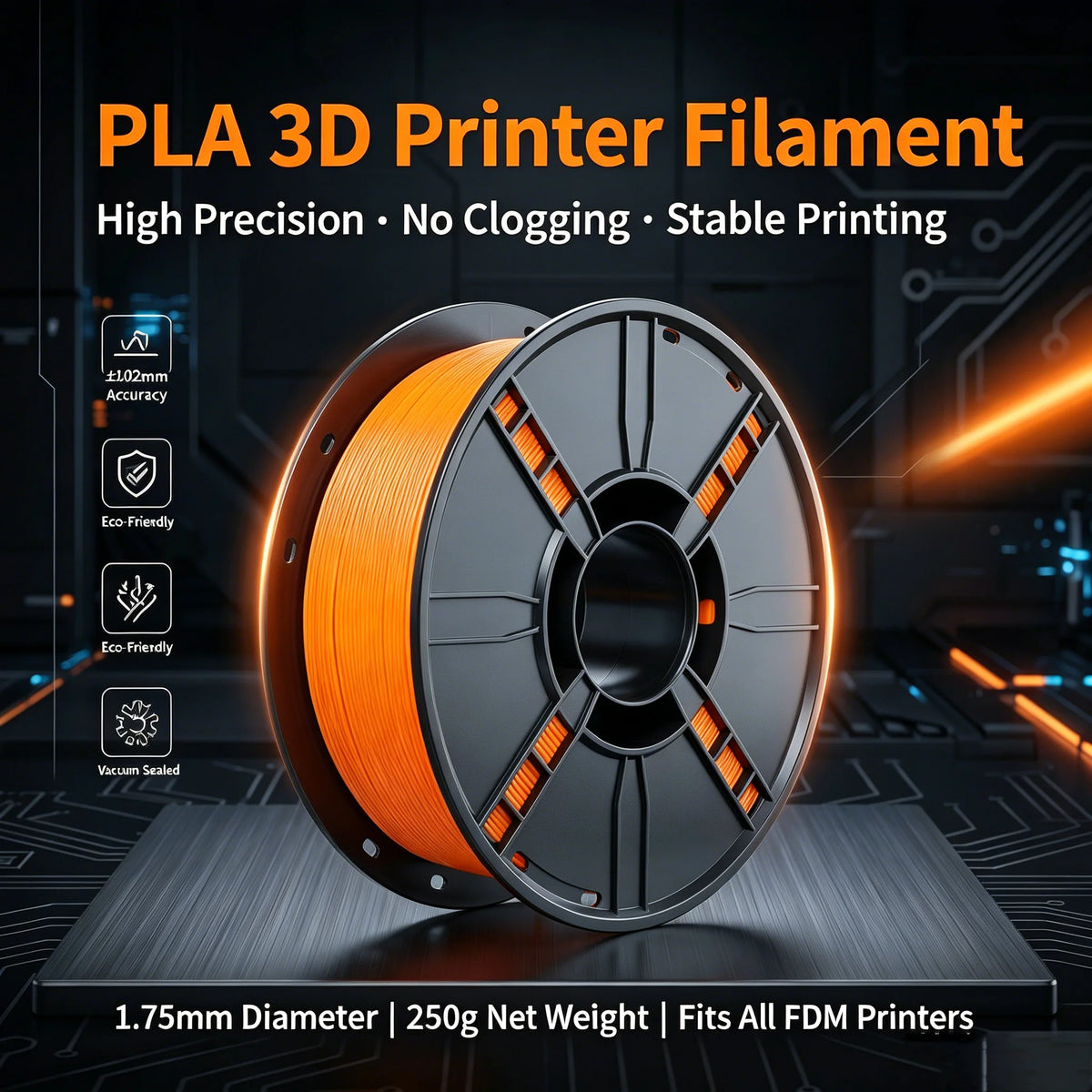 MISCYDER PLA 3D Printer Filament 1.75mm – 250g Solid FDM Printing Filament, High-Precision 3D Printing Material