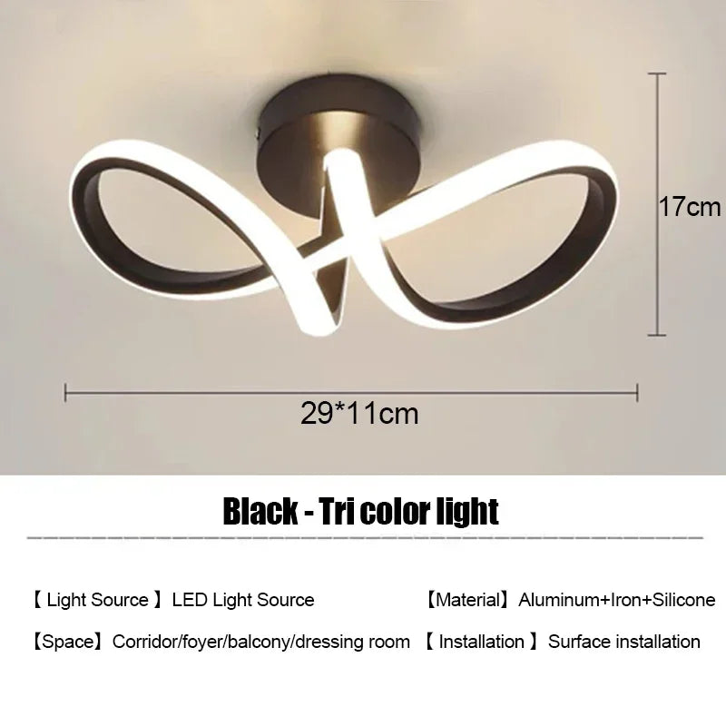 Modern LED Ceiling Light – Multi-Shape Minimalist Flush Mount Lamp with 3-Color Lighting