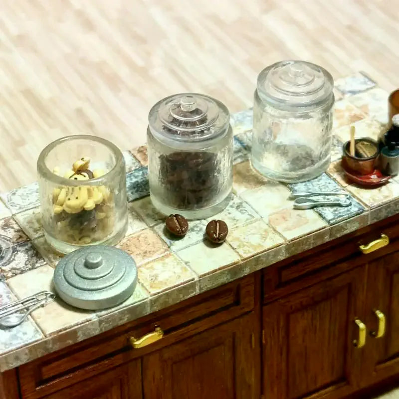 1/10Pcs 1/6 Dollhouse Mini Food Toy Sealed Can Cute And Exquisite Miniature Kitchen Glass Bottle Model With Caps DIY Accessories