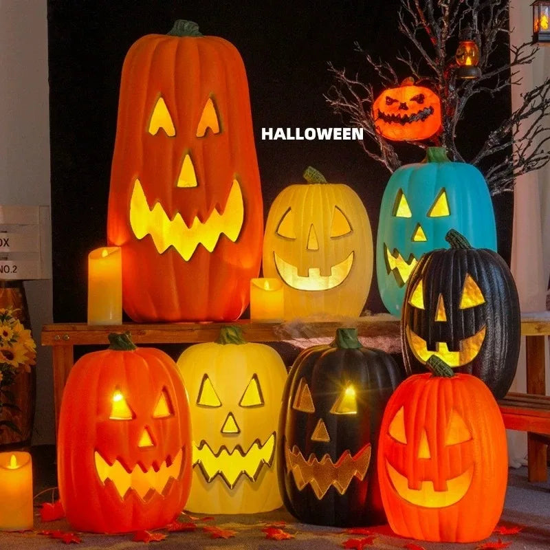 1Pc Decorative Pumpkin Halloween Props Lantern Decor Pumpkin Decoration Pumpkin Light Outdoor Halloween Decorations