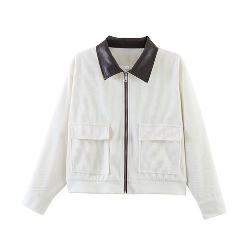 Women’s Pink Loose Fit Casual Jacket – Spring Streetwear Outerwear