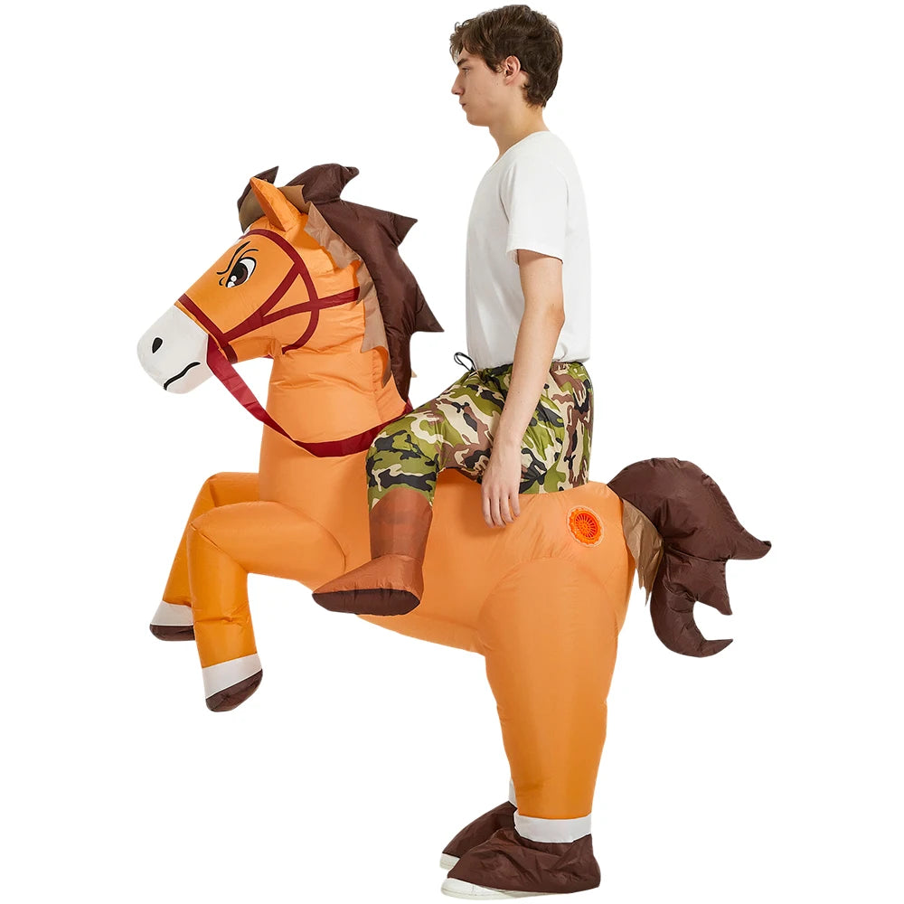 Halloween cosplay  costume, adult camouflage horse, jazz horse, animal performance costume, inflatable costume