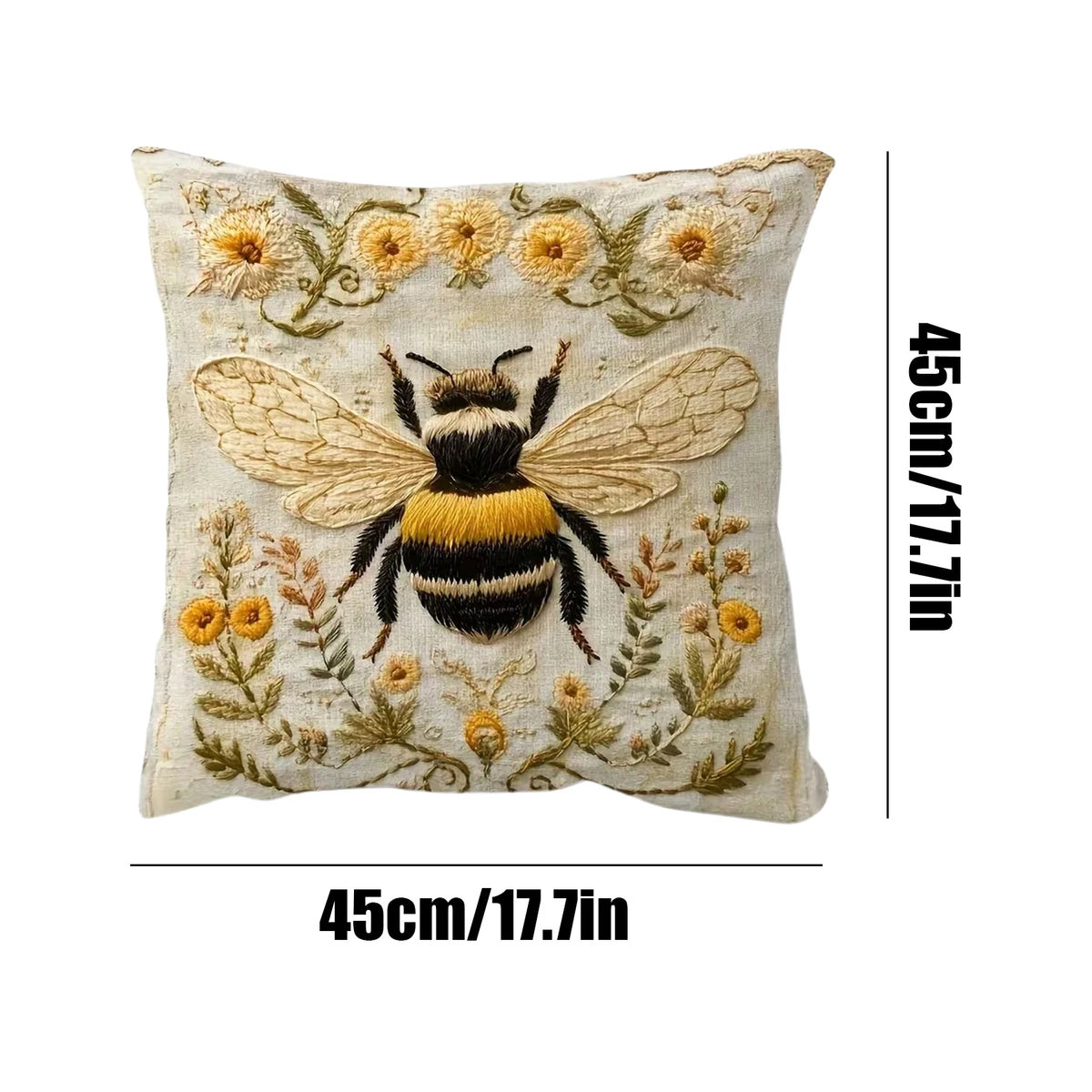 Cute Alpaca Pillow Cover 45×45cm, 2D Flat-Printed Cartoon Animal Cushion Case, Retro Alpaca Throw Pillowcase for Sofa, Bedroom, Living Room, Dorm, Nursery & Car Decor