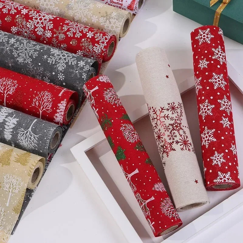 Christmas Table Runner with Embroidered Snowflakes, White Festive Holiday Tablecloth 28×270cm, Rustic Christmas Dining Table Decor for Home, Party, Wedding & Dinner