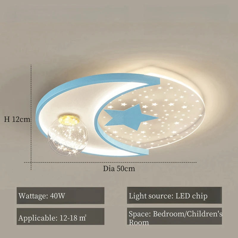 Cute Kids LED Ceiling Light, Modern Star Design Ceiling Lamp with 3-Color Lighting for Girls’ Bedroom, Nursery, Study & Children’s Room Decor