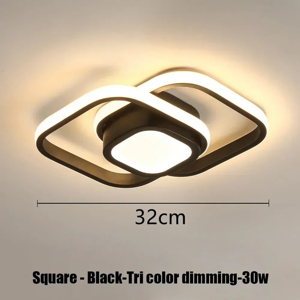 Modern LED Ceiling Light – Multi-Shape Minimalist Flush Mount Lamp with 3-Color Lighting