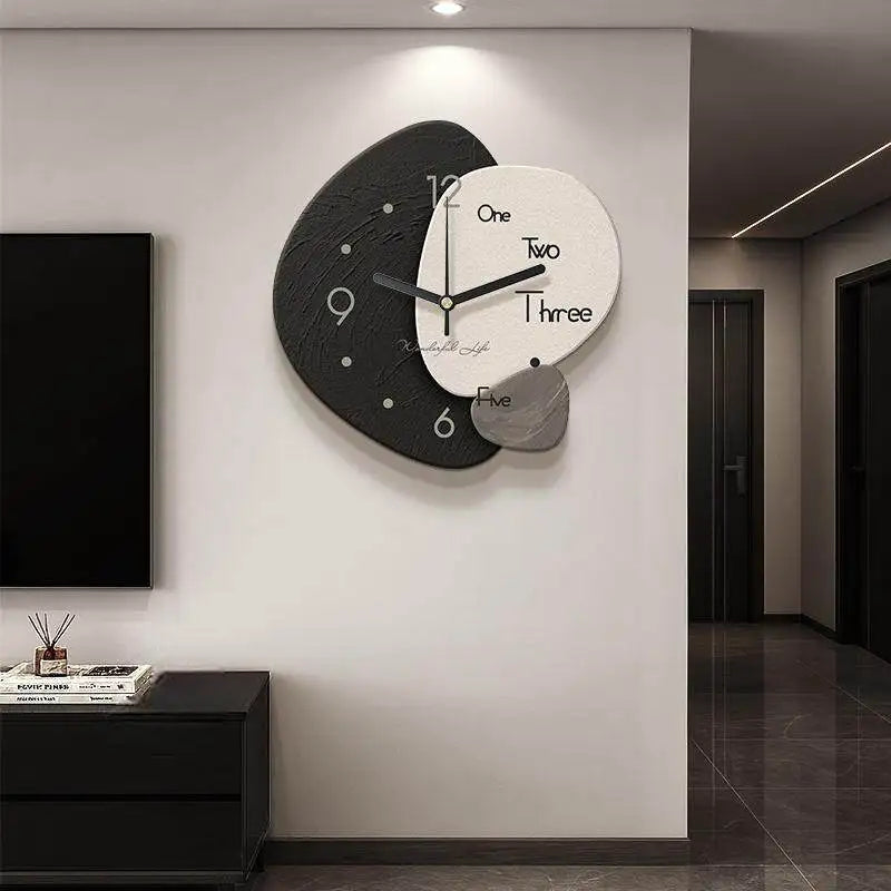 Light Luxury Clock House TV Background Wall Decorative Painting Living Room Mural Reloj Digital De Pared Digital Clock Modern