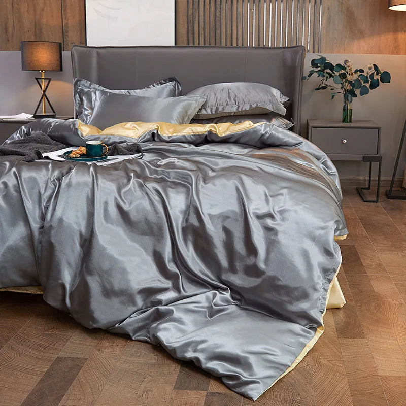 Luxury Jacquard Duvet Cover Set – Soft Microfiber Bedding Set with Fitted Sheet & Pillowcases, Black, Green & White